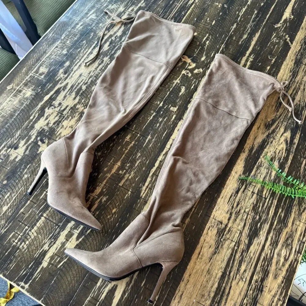 Aldo – Camel Tan Over-the-Knee Suede Boots (Size 8.5)